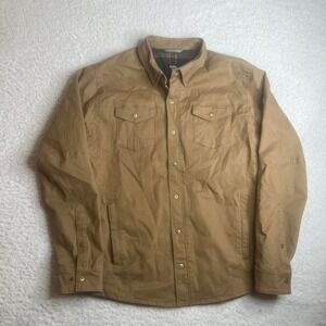 Kuhl men's tan Generatr canvas work pocket jacket flannel line quilt pockets xl
